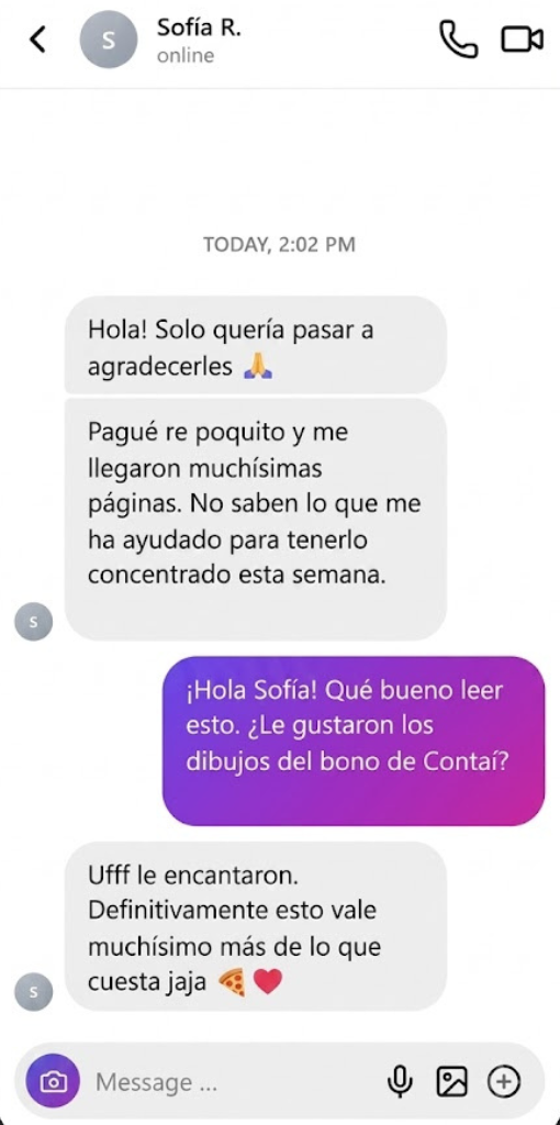 Testimonio de WhatsApp 1